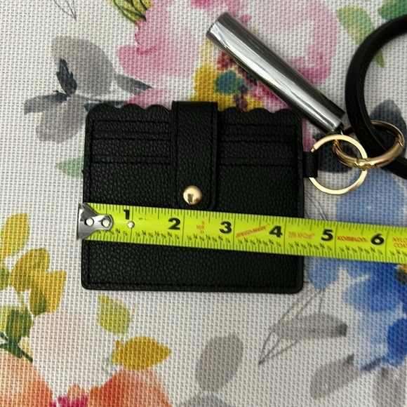 Black keyring wallet, wristlet credit card holder with tassel. New. No tags. - Picture 8 of 8